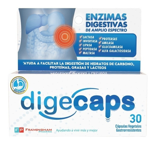 Digecaps X 30 Capsulas Enzimas Digestivas