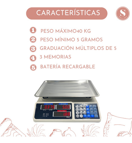 Balanza Pesa Electrónica Digital 40 Kg Negocios Almacen