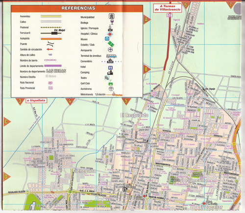 Mapa Mendoza Ciudad Incluye Detalle San Martin 81 Por 57 Cm