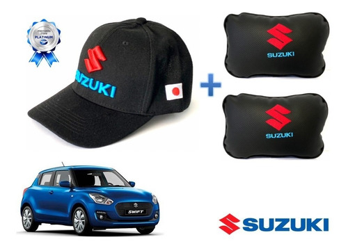 Gorra Bordada + Par Cojines Asiento Suzuki Swift 2018 A 2022