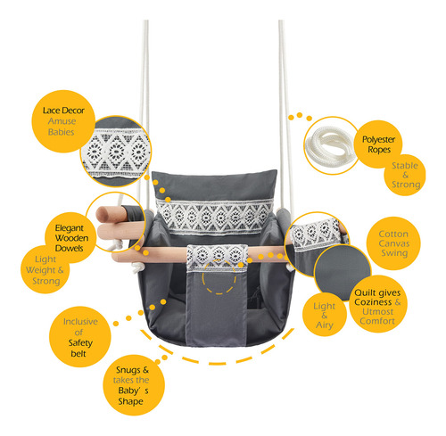 Columpio Para Bebés Sundayze Secure Con Cinturón De Segurida