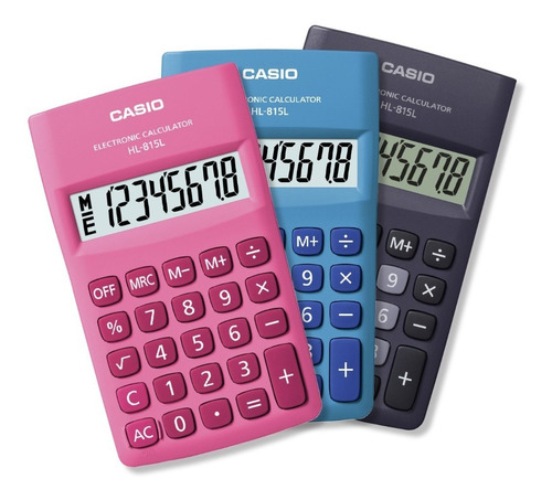 Imagen 1 de 4 de Calculadora Bolsillo Casio Hl-815l Pantalla Grande 8 Dígitos