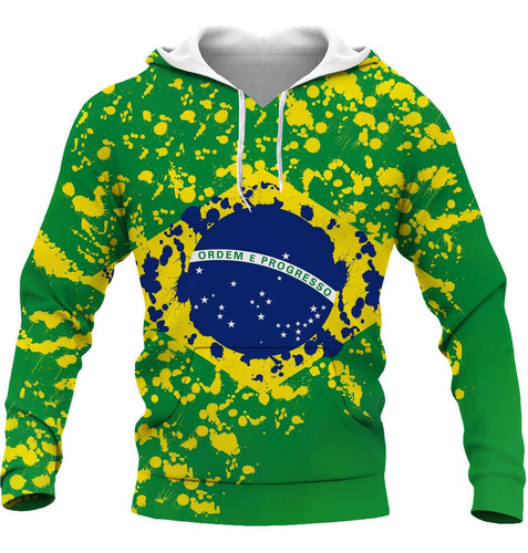 Sudadera Con Capucha De Hip Hop De La Bandera De Brasil