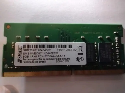 Memória RAM Notebook DDr4 verde 8GB 1x8GB Smart SMS4WEC8C1K0446FCG