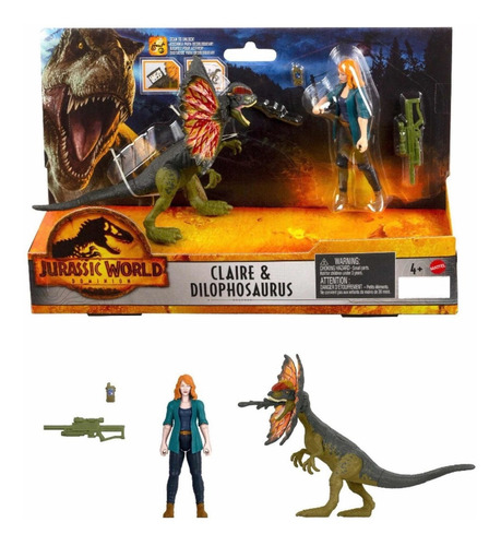 Dinosaurio Dilofosauro Y Claire Jurassic World Dominion 10cm