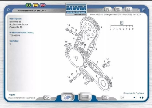 Imagen 4 de 4 de Kit De Distribución Ford Ranger 3.0 (power Stroke) Mwm