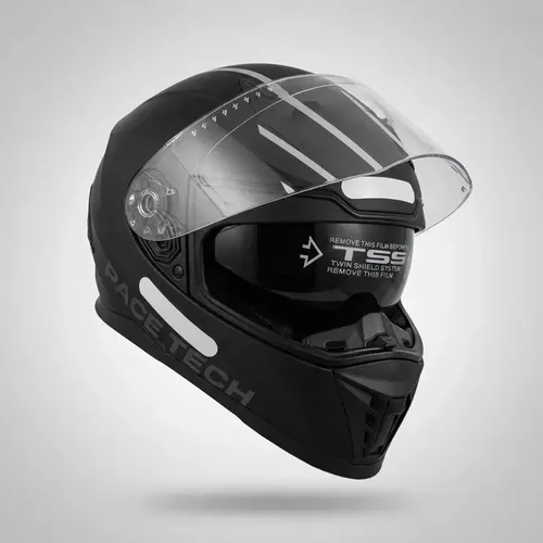 Capacete Race Tech Volt Monocolor Preto Fosco Oculos Fume