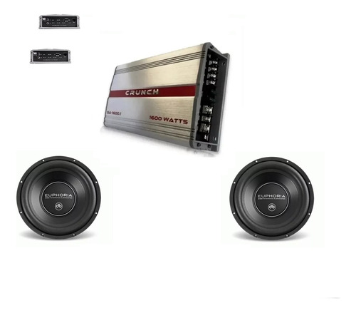 Paquete De Amplificador Monoblock  Y 2 Subwoofer Db Drive