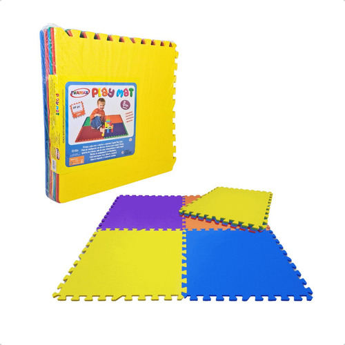 Tapete Eva Big Play Matcolor Com Bordas 9 Pçs 52x52cm 8mm Colorido