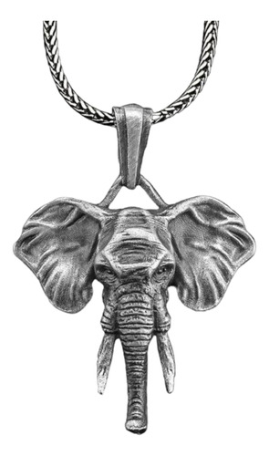 Collar Elefante Africano Plata Ley 925