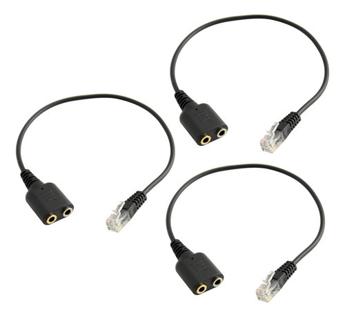 3 Piezas De 3,5mm Hembra A Rj9 Jack Adaptador Audífonos