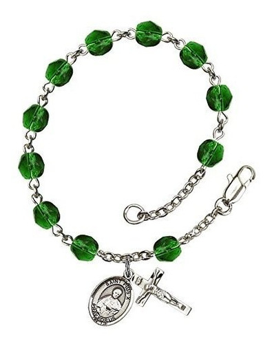 Pulsera De Dije - Bonyak Jewelry St. Pius X Silver Plate Ros