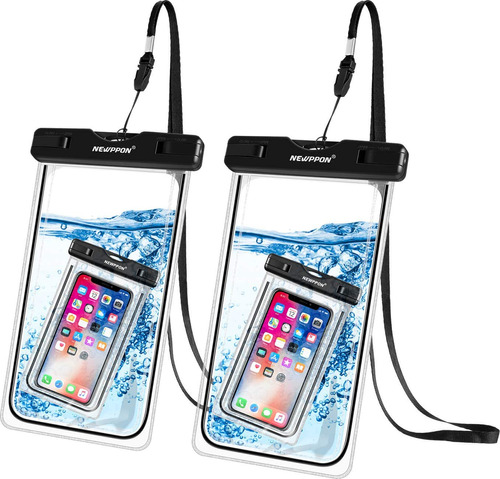 2 Fundas Impermeables Con Tira Para Celular Hasta 7.3 