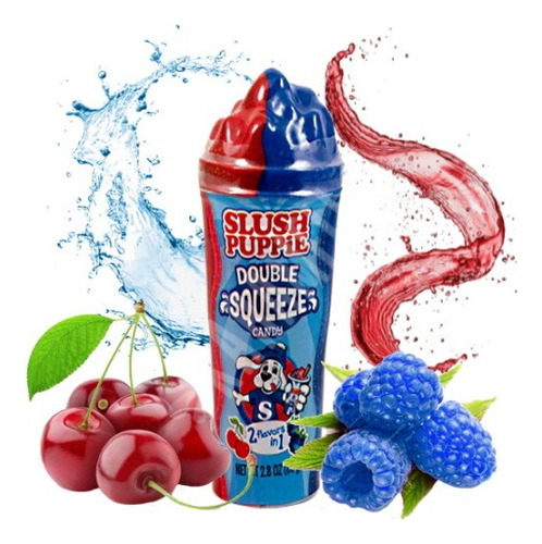 Bala Slush Puppie Double Squeeze Cereja Framboesa - Importad