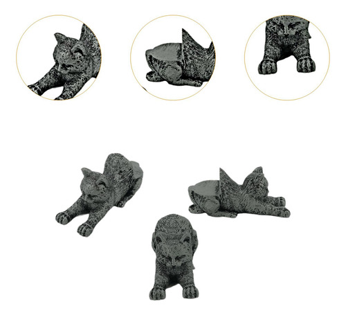 3pcs Flower Pot Feet Animal Figures Practical Resin Lazy Cat