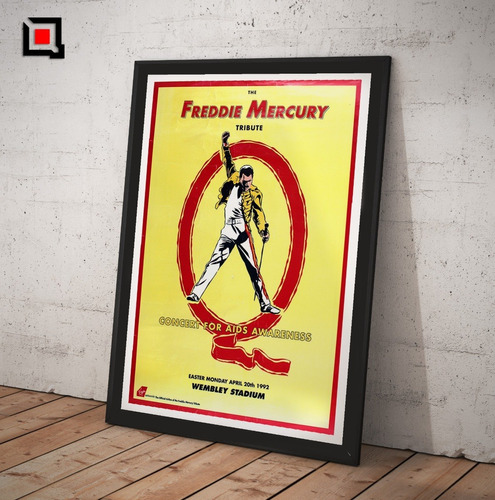 Cuadro Queen Lamina Poster Vidrio Tribute Concert Mercury