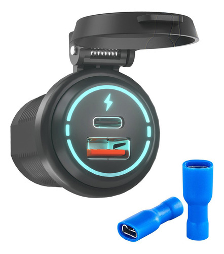 Enchufe De Usb Modificado Pd Tipo C + Qc 3.0 Para Carro De