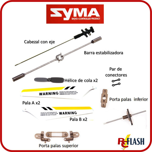 Set De Repuestos Helicópteros Syma S107g S111g S109g Y Mas