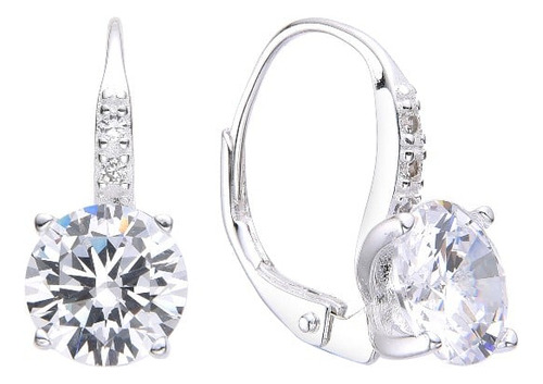 Aros Colgantes Plata 925 Con Piedras Engarzadas (n495207)