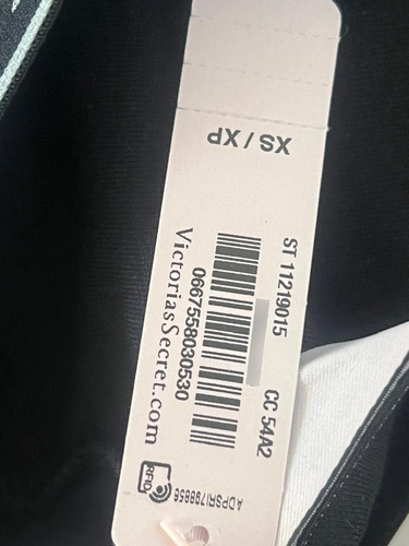 Conjunto Victorias Secret De Algodón Xs/s Negro Xs/s