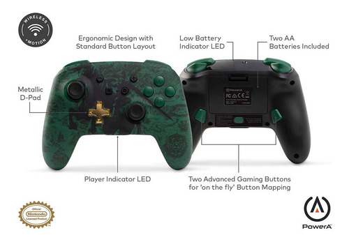 Control Nintendo Switch Inalámbrico Zelda Pwa-a01882 Powera Color Verde Legend of Zelda