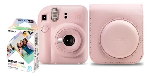 Kit Câmera Fujifilm Instax Mini 12 Bolsa Filme Spray Art Cor Rosa