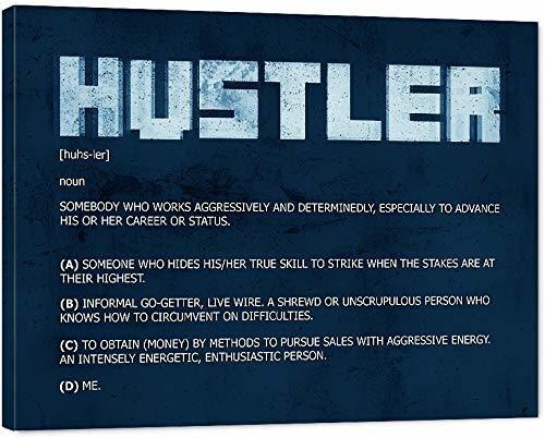 Inspirational Wall Art Hustle Canvas Enmarcado -hustler Moti