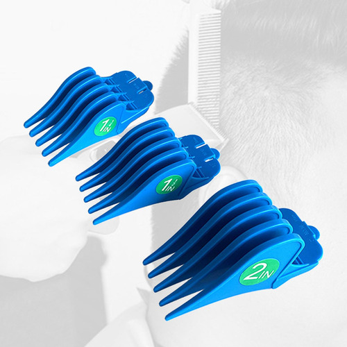 X 3 Unids / Set Peines De Límite De Cortapelos De Azul