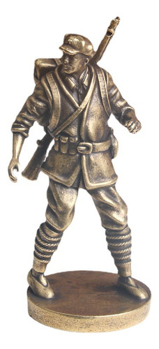 Estatua De Guerrero Del Ejército Voluntario De Latón Puro Pa