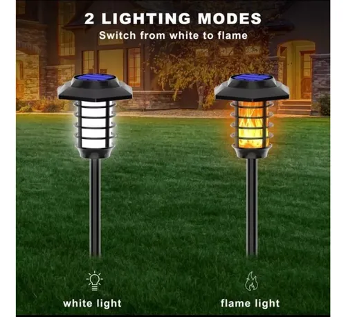 4 Lámparas Solares En Forma De Antorcha Para Jardín Ip65