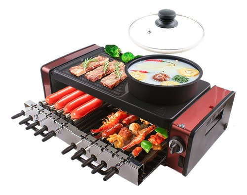 Plancha Eléctrica Multifunción For Pinchos, Olla Caliente,