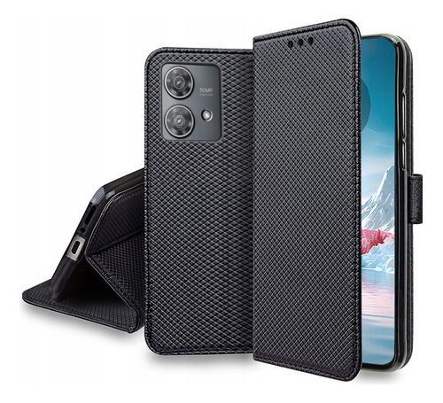 For Motorola Edge 40 Neo Pu Wallet Flip Card Case+lanyard