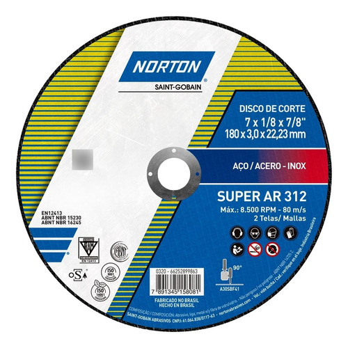 Disco Ferro Norton 07 X 1/8 X 7/8 312  66252899863