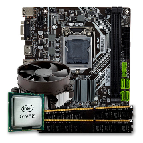 Kit Upgrade Intel Core I5 + Placa Mãe + 16gb Ddr3 Cor Preto