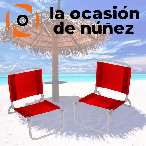 Reposera Silla Playera Aluminio Plegable Playa Camping X2