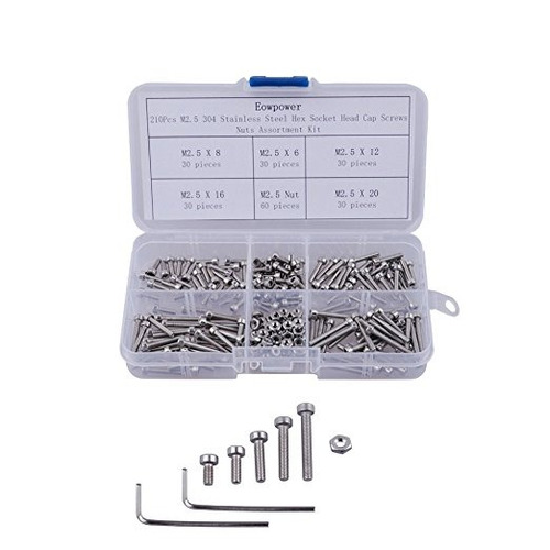 Kit Eowpower 210pcs M2.5 304 Tornillos De Acero Inoxidable H