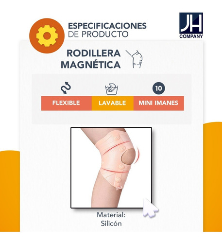 Imagen 8 de 10 de Rodillera Corrector Magnetico Dolor Artritis Silicon 9997