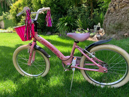 Bicicleta Rosa Rod20 Impecable! Con Casco Y Sillita