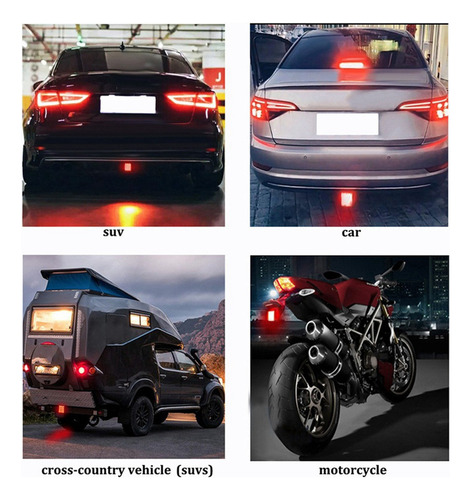 C 2 Luces Led De Freno De Coche, 15 Led, Estilo F1, Universal