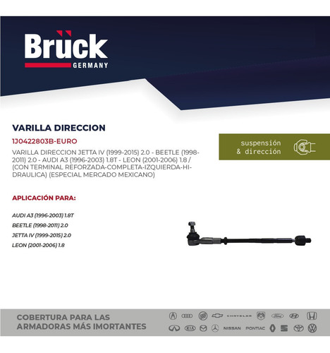 Bieleta Varilla Direccion Beetle 2002 1.8 20v Izq 1j0422803b