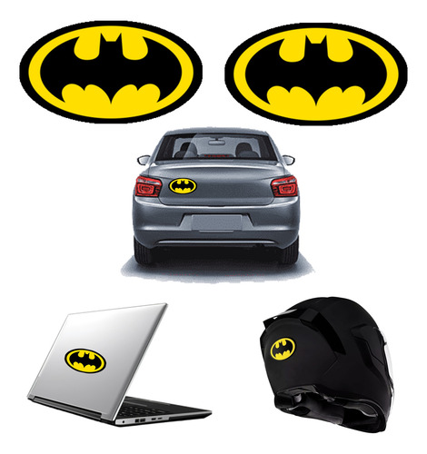 Calcomanía Sticker Reflejante Batman 2pz Casco Laptop Auto
