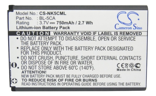 Batería Para Nokia 1100 Nk5cml 750mah 3.7v  Li-ion