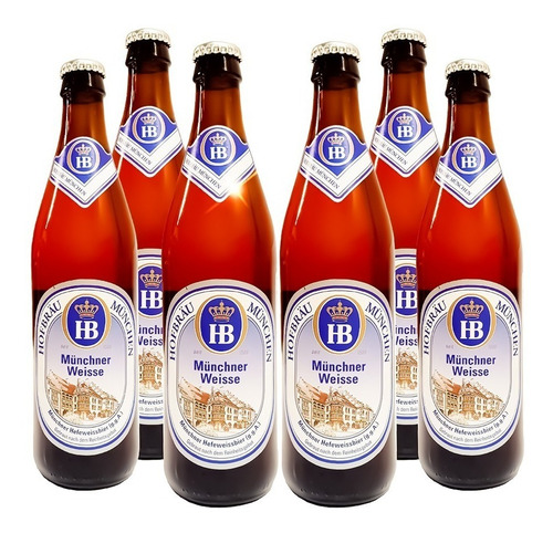 Six Pack Cerveza Hofbraü München Münchner Weisse 500ml C/u