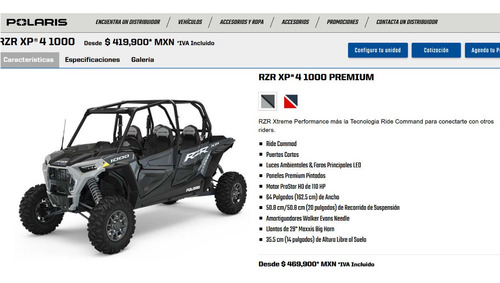 Imagen 12 de 12 de Polaris Rzr 1000 Xp 4 Pta 2021 Equipado No Turbo Motomaniaco