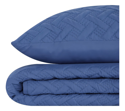 Edredón Azul Con Textura Classic Blue Queen Diseño De La Tela Liso