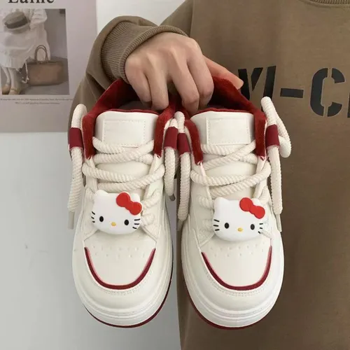 Zapatillas Deportivas Hello Kitty Para Mujer Suela Gruesa J