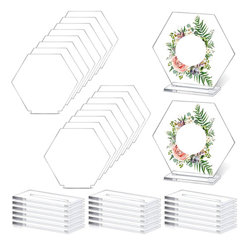 18 Peças De Acrílico Com Números De Mesa, Mesa Hexagonal Com
