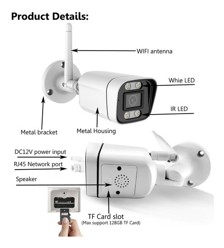 Imagen 4 de 8 de Camara Onvif Bullet 3mp Icsee Ip66 Epa
