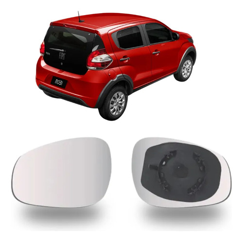 Lente Vidro Espelho Retrovisor Com Base Fiat Mobi 17 18 19 2