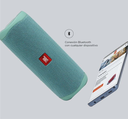 Parlante JBL Flip 5 JBLFLIP5BLUAM portátil con bluetooth waterproof teal